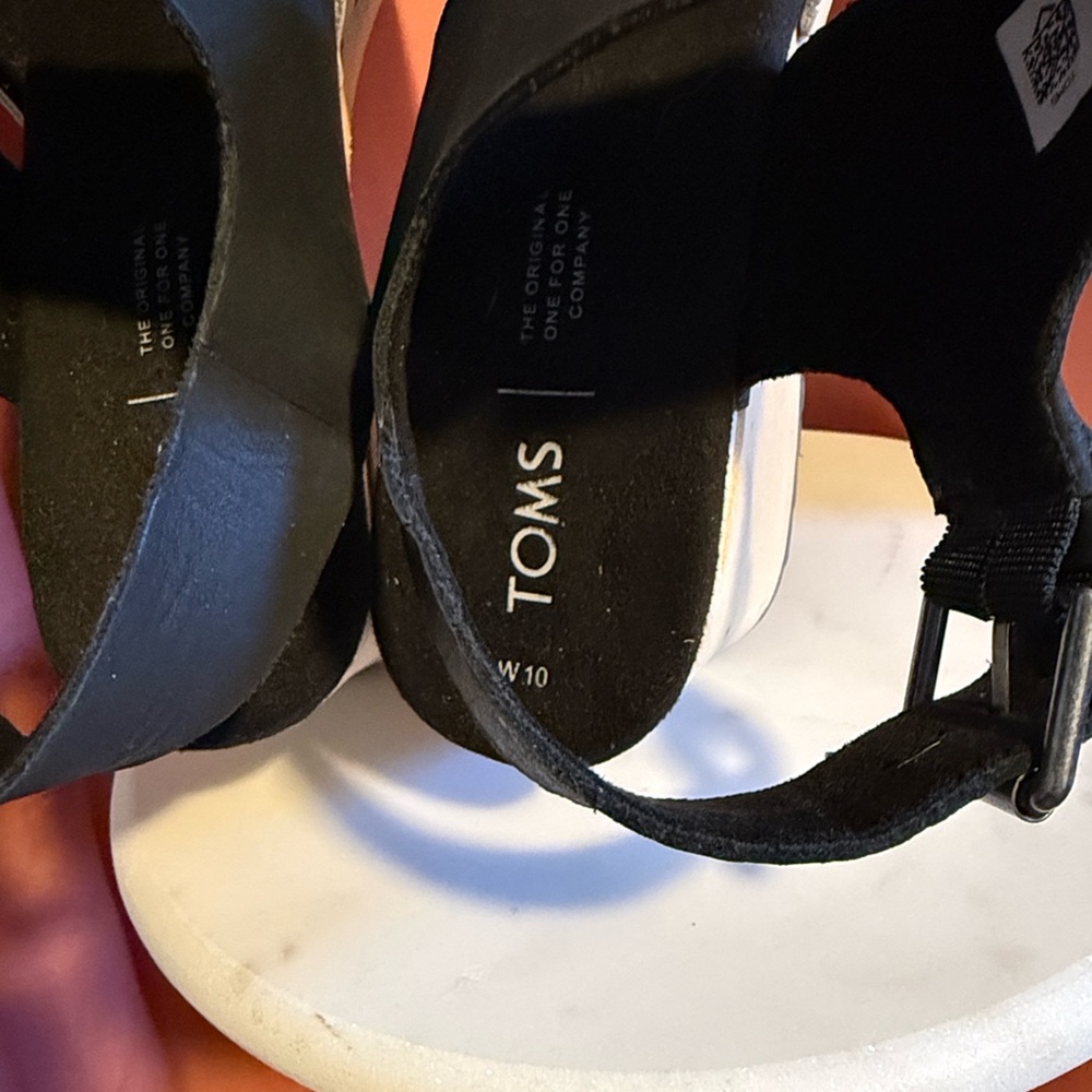 NWOT Toms Phoebe Clog Sandals Black and White Size 10 - Picture 5 of 6